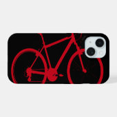 rode fiets, fietsen iPhone 15 hoesje (Achterkant horizontaal)