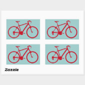 rode fiets, fietsen rechthoekige sticker (Vel)