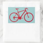 rode fiets, fietsen rechthoekige sticker (Tas)