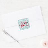 rode fiets, fietsen vierkante sticker (Envelop)