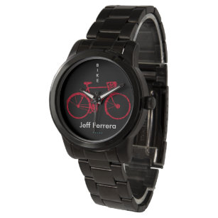 rode fiets gepersonaliseerd met naam horloge