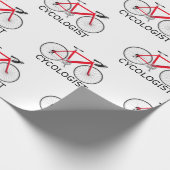 Rode fiets met Cycoloog Tekst op wit Cadeaupapier (Hoek)