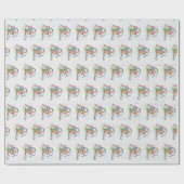 Rode fiets met een ventilatormandje cadeaupapier (Vlak)