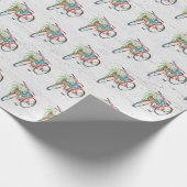 Rode fiets met een ventilatormandje cadeaupapier (Hoek)