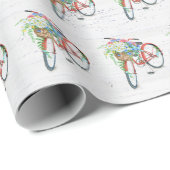 Rode fiets met een ventilatormandje cadeaupapier (Rol Hoek)