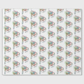 Rode fiets met een ventilatormandje cadeaupapier (Vlak)