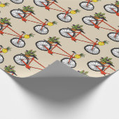 rode fiets met groen plant cadeaupapier (Hoek)