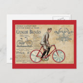  rode fiets met Man Briefkaart (Voorkant / Achterkant)