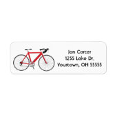 rode fiets op wit etiket (Voorkant)