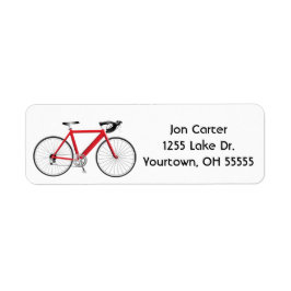 rode fiets op wit etiket