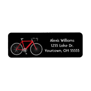 rode fiets op zwart label