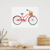 Rode fiets poster (Keuken)