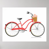 Rode fiets poster (Voorkant)