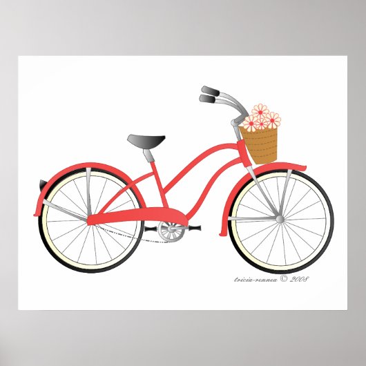 Rode fiets poster (Voorkant)