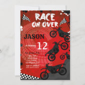 Rode fiets verjaardagsuitnodiging kaart (Voorkant)