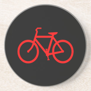 Rode fiets zandsteen onderzetter