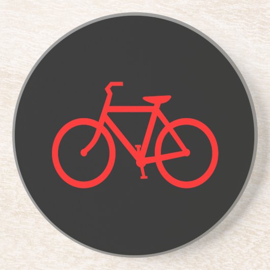 Rode fiets zandsteen onderzetter (Voorkant)