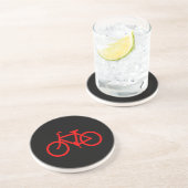 Rode fiets zandsteen onderzetter (Zijkant)