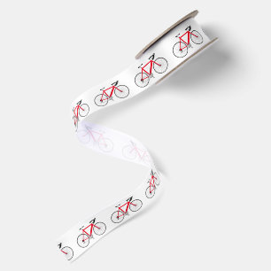 Rode fietsen op wit satijnen lint