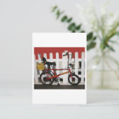 Rode fietsenretro 1970-kaper briefkaart (Staand voorkant)