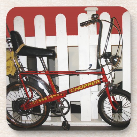 Rode  fietsenretro 1970-kaper drankjes onderzetter (Voorkant)