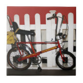 Rode  fietsenretro 1970-kaper tegeltje (Voorkant)