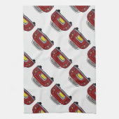 Rode Figaro Car Pattern Figarations Keukenhanddoek (Verticaal)