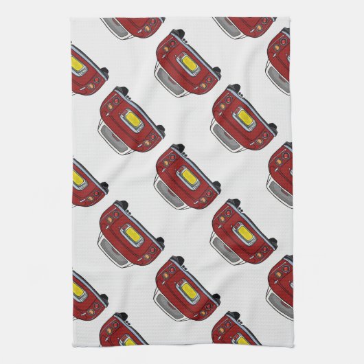 Rode Figaro Car Pattern Figarations Keukenhanddoek (Verticaal)