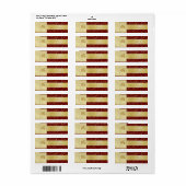 Rode filigraan gouden monogram bruiloft adres labe etiket (Full Sheet)