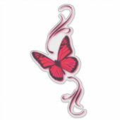 Rode Filigraanvlinder Sticker (Voorkant)