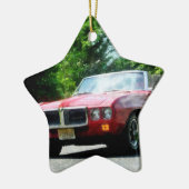 Rode Firebird Cabrio Keramisch Ornament (Links)