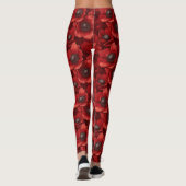 Rode Fitness Mode Anemonen Bloem Bruidsdouche Leggings (Achterkant)