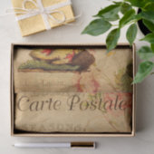  rode flamingo Floral Franse Carte Postale Tissuepapier (Geschenk)