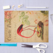 rode flamingo Floral Franse Carte Postale Tissuepapier (Craft)