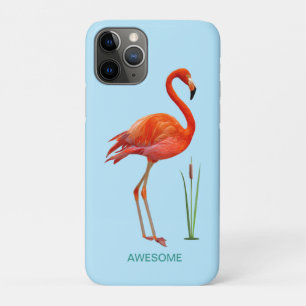 Rode flamingo op lichtblauw Case-Mate iPhone case