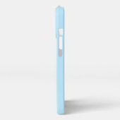 Rode flamingo op lichtblauw iPhone hoesje (Linkerkant)