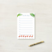 Rode Flamingo's & Groene Palmbladeren Dingen om Te Post-it® Notes (Op bureau)