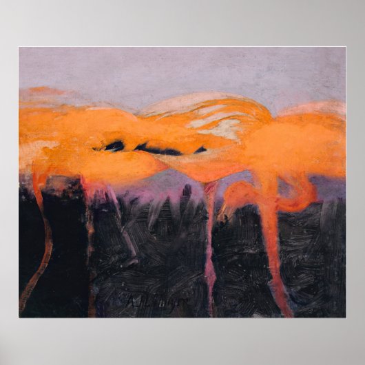 Rode flamingo's van Thayer Poster (Voorkant)