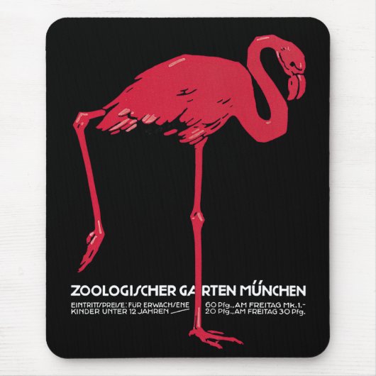 Rode flamingovogel in de dierentuin van München, D Muismat (Voorkant)