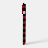 Rode Flanel Buffalo Check Patroon iPhone 15 Case (Linkerkant)