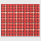 Rode flanel look plaid cadeaupapier (Vlak)