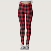 Rode Flanel Pattern Leggings (Voorkant)