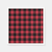 Rode flanel rustieke papieren servetten (Voorkant)