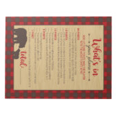 Rode Flanel Wat Zit Er In Je Telefoon Baby Shower Notitieblok (Voorkant)