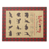 Rode Flanel Wie is mijn Mama Baby Dier Douche Spel Notitieblok (Voorkant)