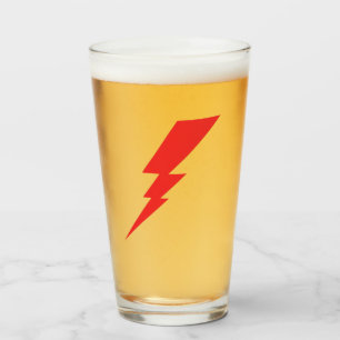 Rode Flash-bliksembolt Glas