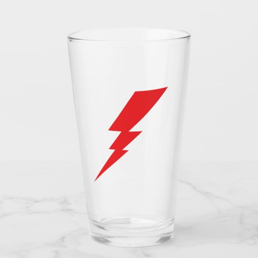 Rode Flash-bliksembolt Glas (Voorkant)