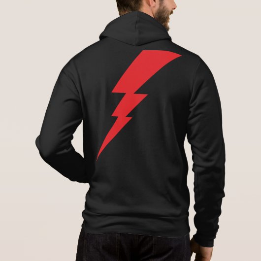 Rode Flash-bliksembolt Hoodie (Achterkant)