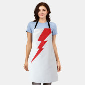 Rode Flash-bliksembolt Schort (Gedragen)