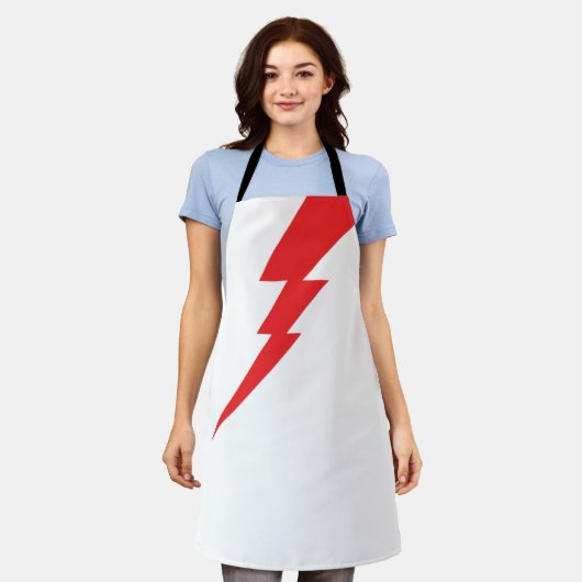 Rode Flash-bliksembolt Schort (Gedragen)